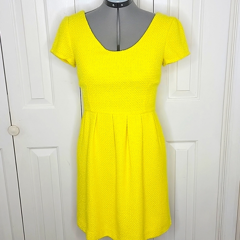 Pim + Larkin Poppy Yellow Fit n Flare Dress Size S